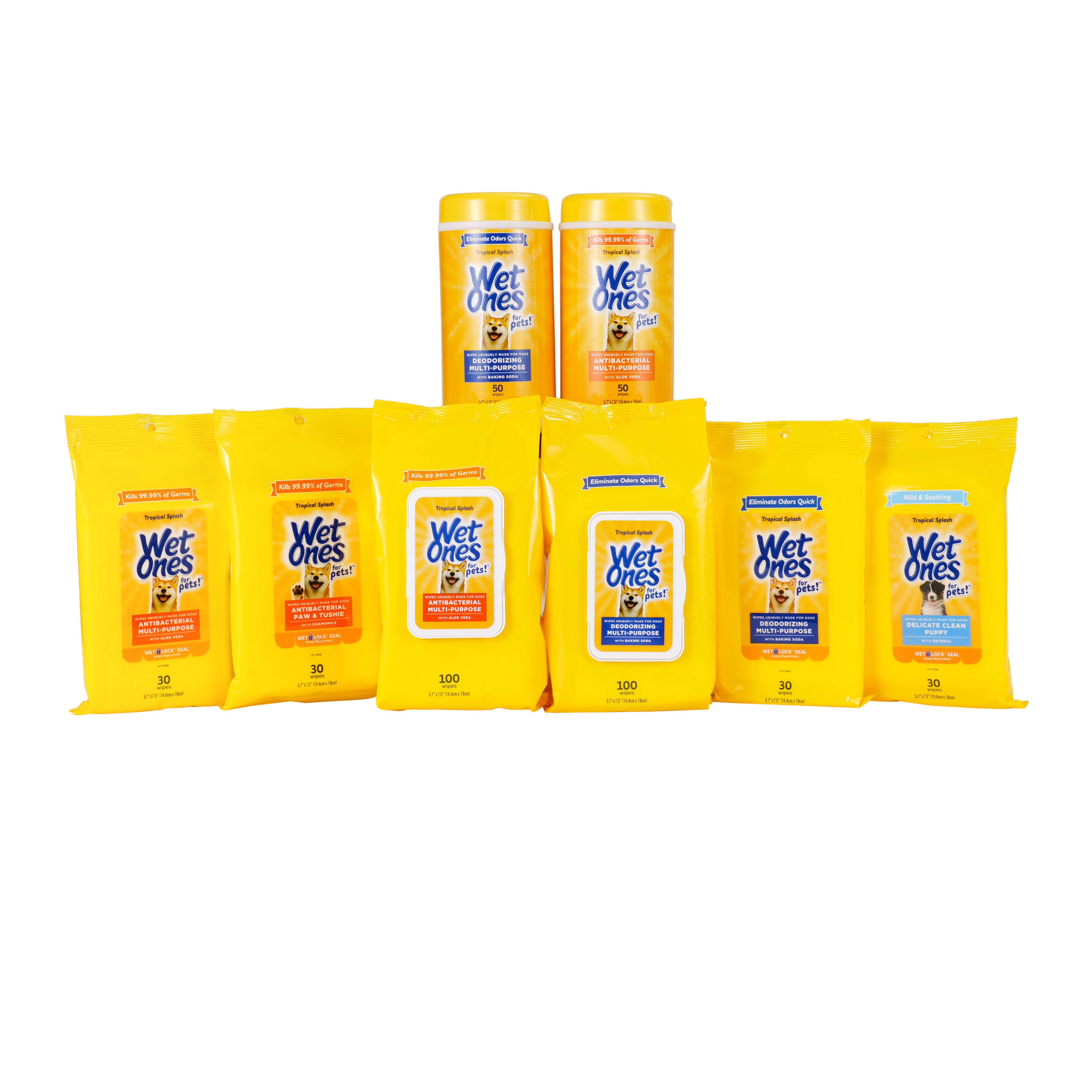 Wet Ones For Pets Wipes, Tropical Splash, Deodorizing Multi-Purpose - 100 wipes