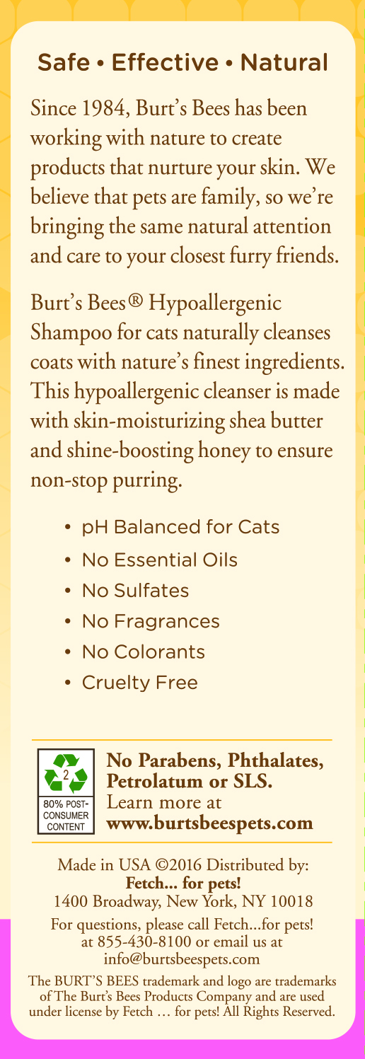 burt's bees hypoallergenic cat shampoo